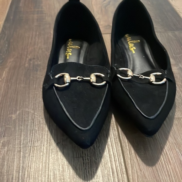 LULUS Charlotte black sauce loafers. Size 7 - Picture 2 of 7